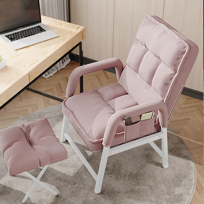 Modern Simplicity Cotton Fabric Steel Square Recliner Adjustable Backrest Footrest Armrest For Home Office