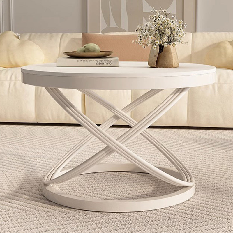 Contemporary Nordic Round Circle Iron Slab Coffee Table For Living Room