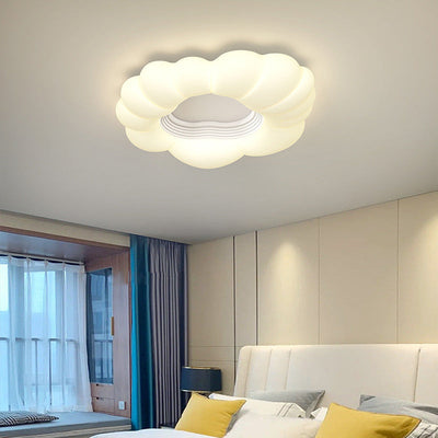 Contemporary Creative PE Cloud Shape Iron LED Flush Mount Ceiling Light For Living Room