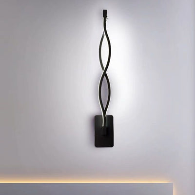 Modern Minimalist Wave Stripe Aluminum Acrylic LED Wall Sconce Lamp For Home Office