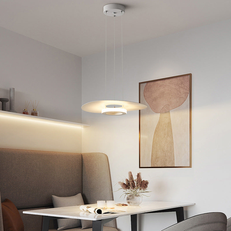 Modern Minimalist Round Flying Saucer Iron Acrylic LED Pendant Light For Living Room