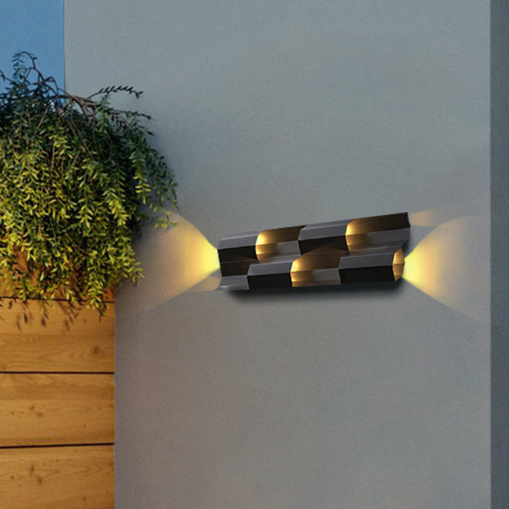 Contemporary Retro Waterproof Aluminum Rectangular LED Wall Sconce Lamp For Outdoor Patio