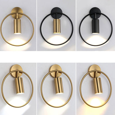 Modern Simplicity Iron Circle Cylinder 1-Light Wall Sconce Lamp For Bedside