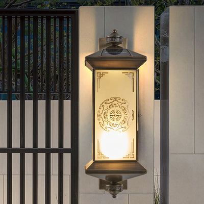 Modern Creative Minimalist All-Copper Square 1-Light Outdoor Wall Sconce Lamp