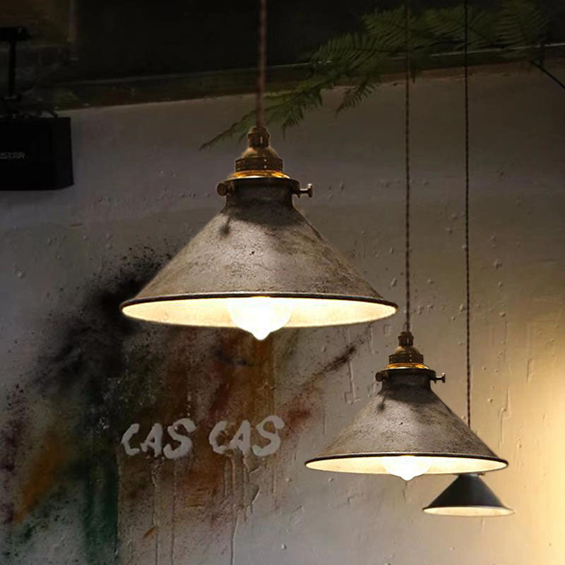 Contemporary Industrial Cone Iron Copper 1-Light Pendant Light For Living Room