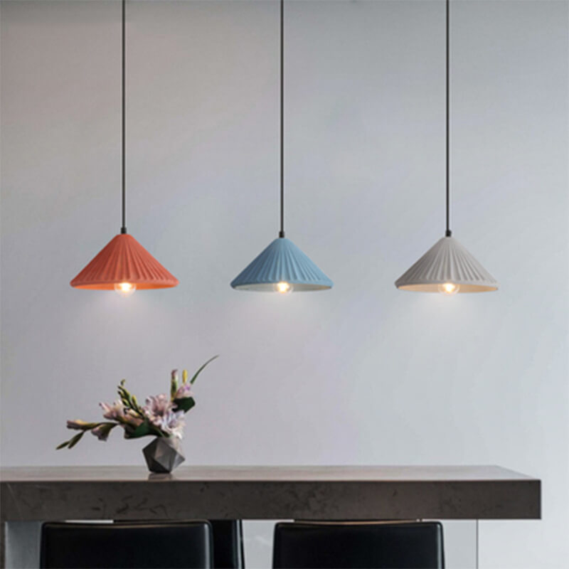 Nordic Creative Cement Umbrella Pleated Shade 1-Light Pendant Light