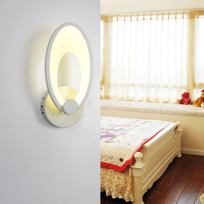 Modern Minimalist Oval Iron Acrylic Baking Paint LED Wall Sconce Lamp