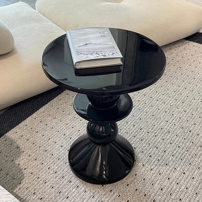 Contemporary Nordic Round Resin Lacquer Side Table For Living Room