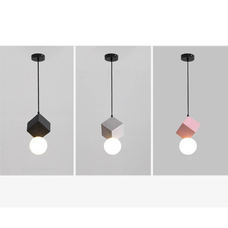 Luminaire suspendu à 1 lumière en résine de couleur unie minimaliste nordique 