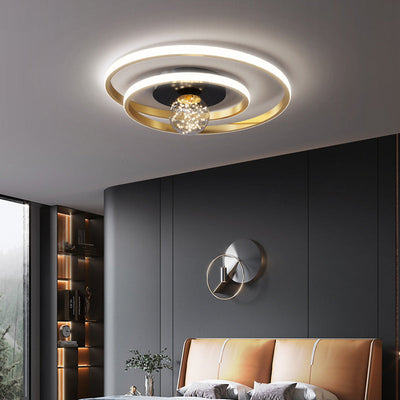 Modern Minimalist Round Silicone Iron Aluminum LED Flush Mount Ceiling Light For Living Room