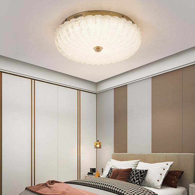 Modern Minimalist Round Stainless Steel Acrylic LED Flush Mount Ceiling Light For Living Room