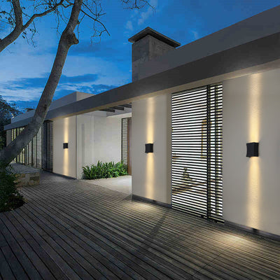 Modern Outdoor Square Column Waterproof LED Wall Sconce Lamp