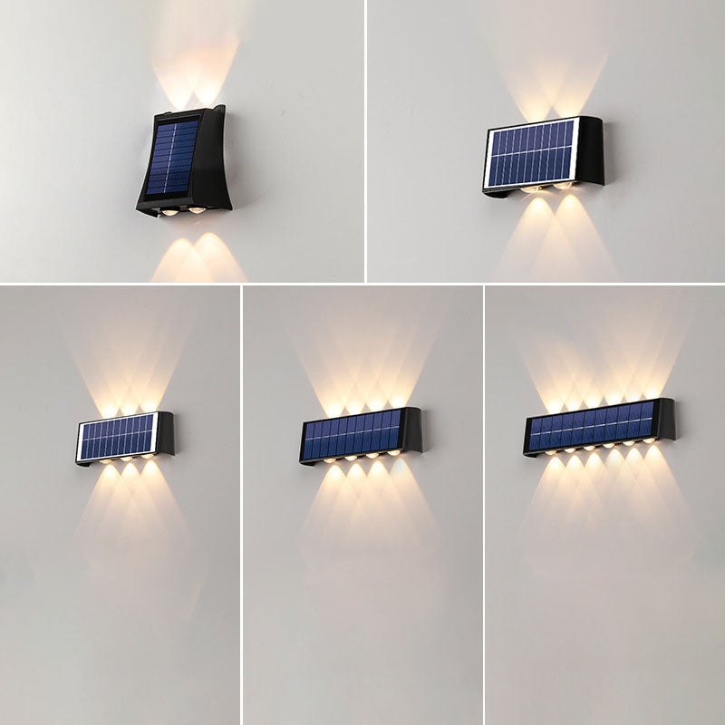 Modern Simplicity Solar Waterproof Rectangular ABS PMMA LED Wall Sconce Lamp For Outdoor Patio