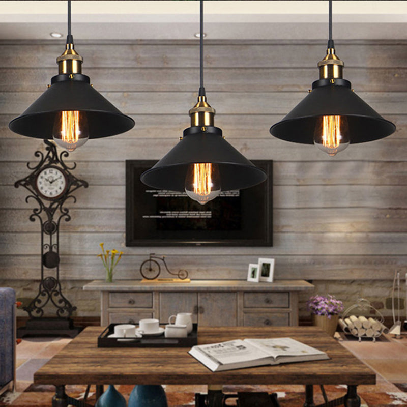 Contemporary Industrial Iron Saucepan Lid Shape Glass 1-Light Pendant Light For Dining Room