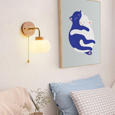 Lampe murale à 1 lumière en fer et bois massif nuages ​​japonais traditionnels pour chambre à coucher 