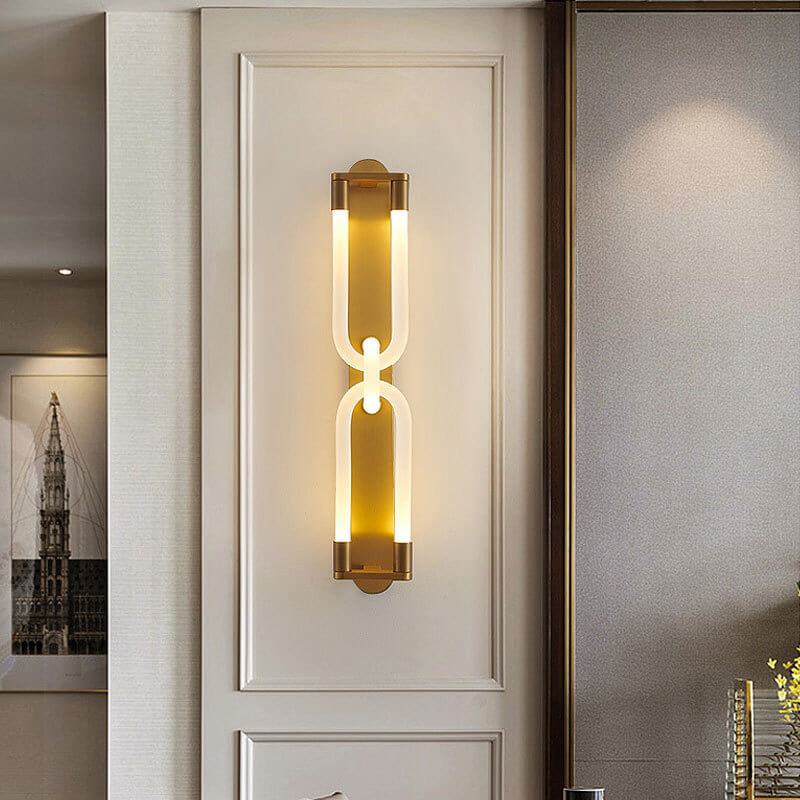 Nordic Light Luxury Golden White Tube LED Wall Sconce Lamp