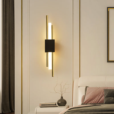 Modern Minimalist Cylinder Strip Iron Acrylic LED Wall Sconce Lamp For Bedroom