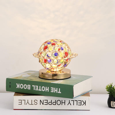 Modern Luxury Crystal Ball Hardware LED Decorative Table Lamp