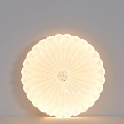 Modern Minimalist Round Sunflower Iron PVC LED Flush Mount Ceiling Light For Living Room