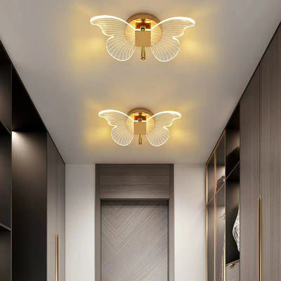 Modern Minimalist Butterfly Metal Acrylic LED Wall Sconce Lamp For Bedroom