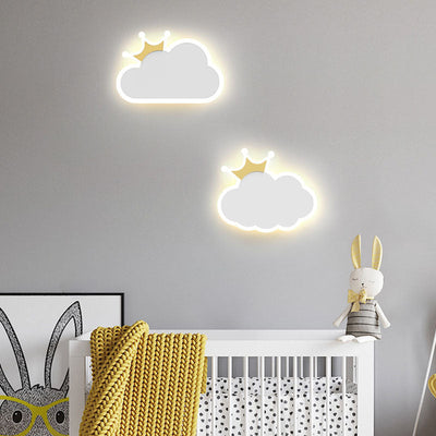 Contemporary Creative Crown Clouds Iron LED Wall Sconce Lamp For Bedroom