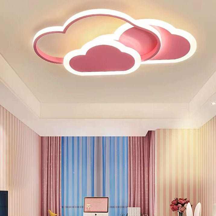 Contemporary Simplicity Cloud Acrylic Shade Hardware LED Flush Mount Ceiling Light For Bedroom