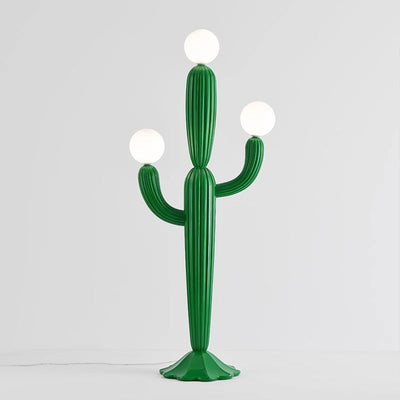 Contemporary Creative Cactus Resin Glass 3-Light Standing Floor Lamp For Living Room