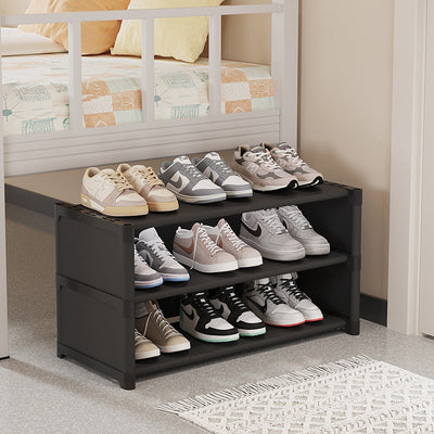 Modern Simplicity Rectangular Plastic Shoe Storage 3-Tier For Entryways