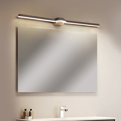 Modern Minimalist Long Rectangular Bent Half Round Base Iron Aluminum Acrylic LED Vanity Light Mirror Front Wall Sconce Lamp For Bathroom