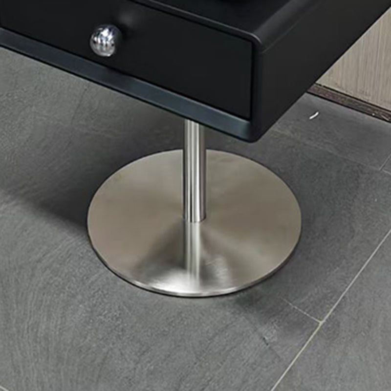 Modern Eclectic Rectangular Stainless Steel Pine End Table 2-Tier For Living Room