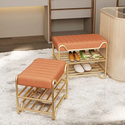 Modern Luxury Upholstered Rectangular Technology Cloth Sponge Portable Footstool Backless Armless For Entryways