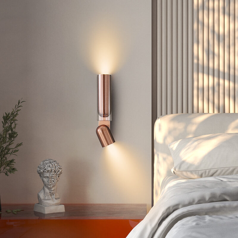 Nordic Modern Minimalist Metal Cylinder 2-Light Wall Sconce Lamp