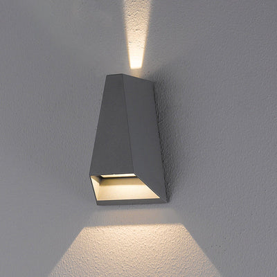 Modern Minimalist Trapezoidal Aluminum Silicone PVC Lens LED Outdoor Wall Sconce Lamp For Garden