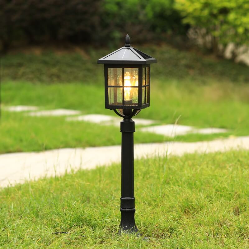 Industrial Solar Waterproof  Wrought Iron 1-Light Outdoor Lawn Landscape Light