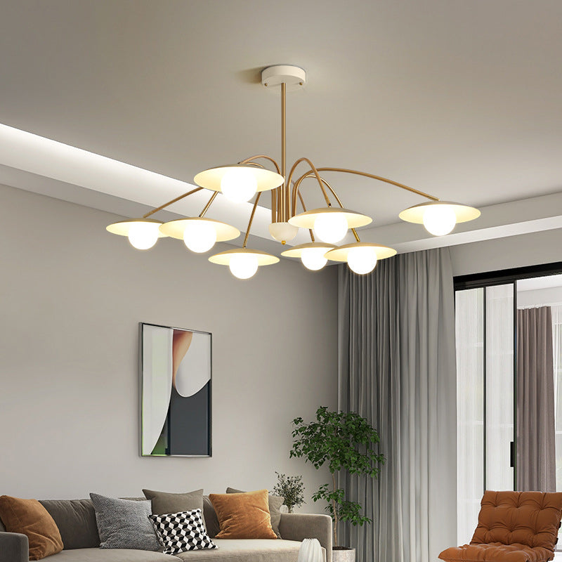 Modern Minimalist Branch Round Orb Iron Glass 6/8 Light Chandelier For Living Room