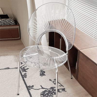 Contemporary Creative Shell Crescent Acrylic Plated Metal Dining Chair Backrest For Dining Room