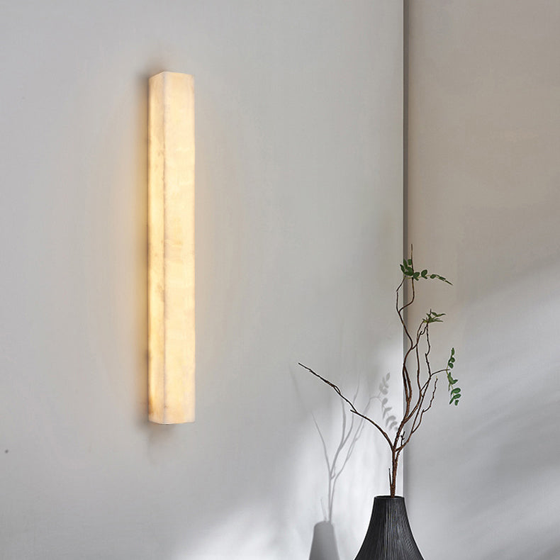 Modern Minimalist Strip Copper Marble LED Wall Sconce Lamp For Living Room