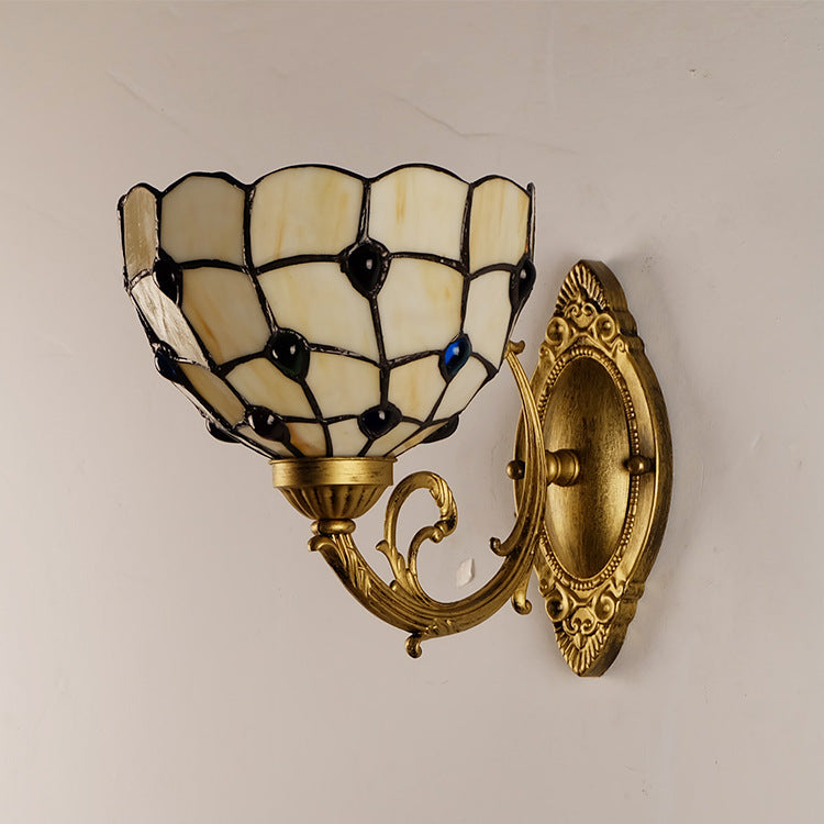 Contemporary Creative Mermaid Iron Glass 1-Light Wall Sconce Lamp For Bedroom