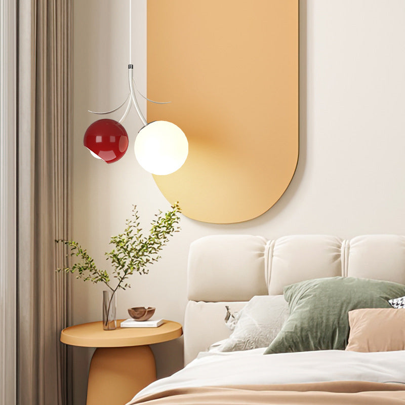 Modern Minimalist Round Sphere Iron Metal Glass 1-Light Pendant Light For Bedroom