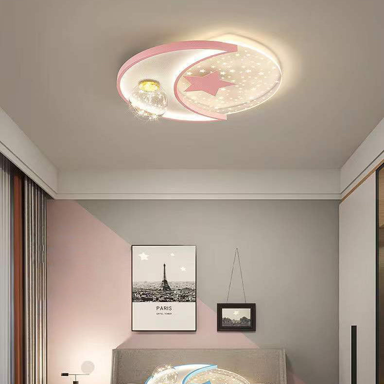 Contemporary Creative Acrylic Starry Sky LED Flush Mount Ceiling Light For Living Room