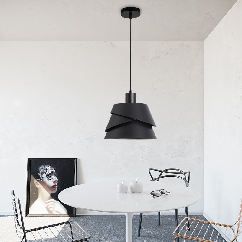 Modern Minimalist Round Iron 1-Light Pendant Light For Living Room