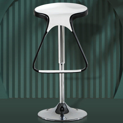 Contemporary Nordic Round ABS Metal Base Bar Stool Footrest Liftable Swivel For Dining Room