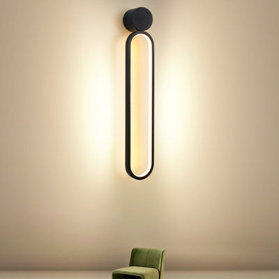 Modern Minimalist Round Long Acrylic Iron LED Wall Sconce Lamp For Living Room