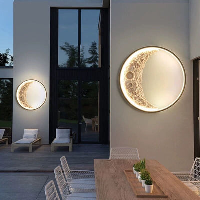 Modern Art Deco Round Metal Resin LED Wall Sconce Lamp For Bedroom