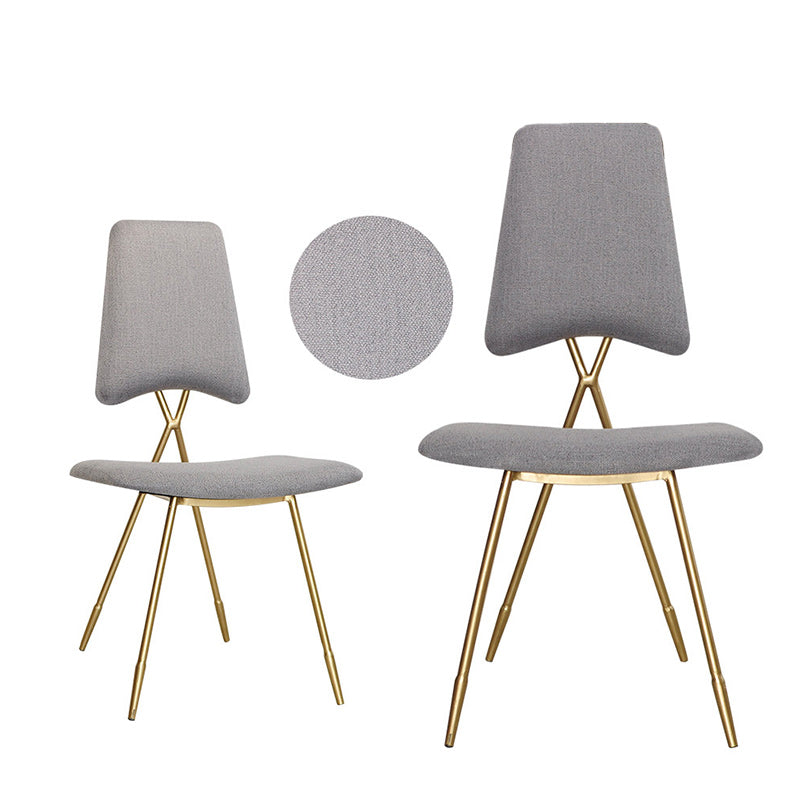 Contemporary Scandinavian Fabric Velvet Metal Sponge Square Vanity Stool Chair Backrest For Bedroom