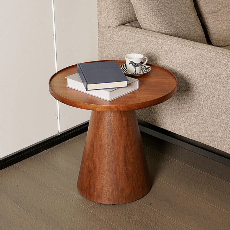 Modern Minimalist Round Wood Coffee Table For Living Room