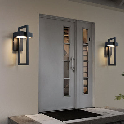 Modern Minimalist Rectangular Stainless Steel LED Wall Sconce Lamp For Outdoor Patio