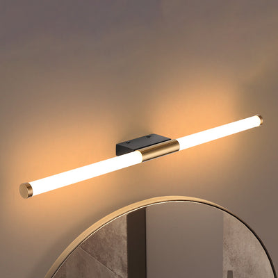 Modern Minimalist Long Cylinder Rectangle Base Iron PC LED Wall Sconce Lamp For Bedroom