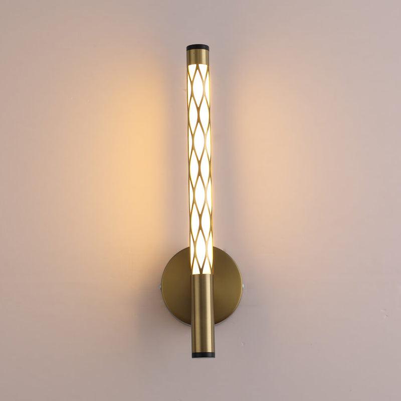 Modern Minimalist Cylindrical Hollow Iron PC LED Wall Sconce Lamp