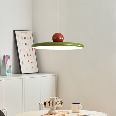 Contemporary Scandinavian Round Flying Saucer Iron Acrylic LED Pendant Light For Living Room